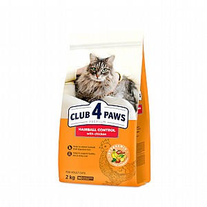 CLUB 4 PAWS מזון לחתול בוגר היירבול 2 ק"ג CLUB 4 PAWS מזון לחתול בוגר היירבול 2 ק"ג