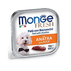 מונג' פרש מעדן פטה עם נתחי ברווז לכלב 100 גרם Monge Fresh מונג' פרש מעדן פטה עם נתחי ברווז לכלב 100 גרם Monge Fresh