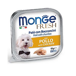 מונג' פרש מעדן פטה עם נתחי עוף לכלב 100 גרם Monge Fresh מונג' פרש מעדן פטה עם נתחי עוף לכלב 100 גרם Monge Fresh