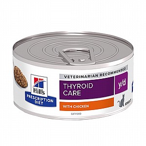 שימורי y/d | Hill's Prescription Diet בלוטת התריס לחתול, 156 גר'(עם עוף) שימורי y/d | Hill's Prescription Diet בלוטת התריס לחתול, 156 גר'(עם עוף)