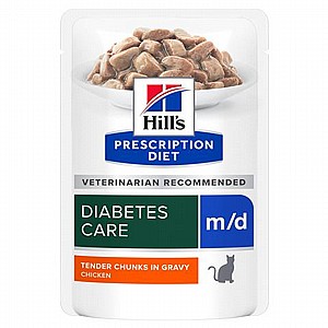פאוצ' מזון m/d | Hill's Prescription Diet לחתול בוגר, 85 גר' (12 יח') פאוצ' מזון m/d | Hill's Prescription Diet לחתול בוגר, 85 גר' (12 יח')