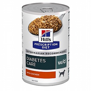 שימורי w/d | Hill's Prescription Diet דיאביטיס קייר לכלב, 370 גר' (עם עוף) שימורי w/d | Hill's Prescription Diet דיאביטיס קייר לכלב, 370 גר' (עם עוף)