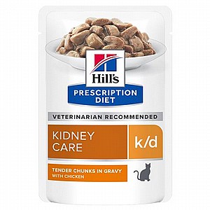 פאוצ' מזון k/d | Hill's Prescription Diet לחתול בוגר (עם עוף), 85 גר' (12 יח') פאוצ' מזון k/d | Hill's Prescription Diet לחתול בוגר (עם עוף), 85 גר' (12 יח')