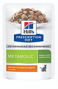 פאוצ' מזון Hill's Prescription Diet | מטבוליק לחתול בוגר (עם עוף) 85 גר'(12 יח') פאוצ' מזון Hill's Prescription Diet | מטבוליק לחתול בוגר (עם עוף) 85 גר'(12 יח')