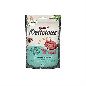 חטיפי מיני לחתולים בטעם קטניפ ושרימפס 50 גרם Dentalight Delicious חטיפי מיני לחתולים בטעם קטניפ ושרימפס 50 גרם Dentalight Delicious