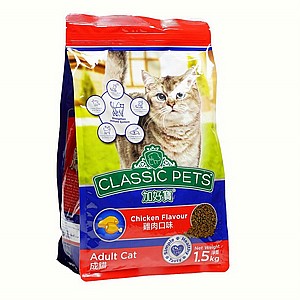 מזון חתולים 1.5 ק"ג קלאסיק פטס עוף Classic pets מזון חתולים 1.5 ק"ג קלאסיק פטס עוף Classic pets